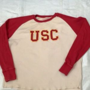 USC Trojans Long Sleeve Ribbed Cotton Knit Colosseum Atheltics XL Long Johns Top